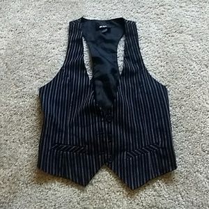 Pinstripe crop vest